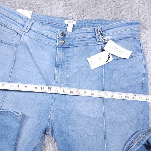 Forever 21 High Rise Slim Fit Flare Jeans Women's Plus Size 18 Light Wash Y2K - Picture 11 of 11